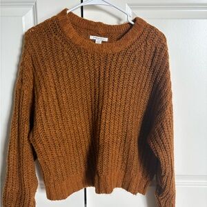 American Eagle Outfitters Brown Crew Neck Sweater Chunky Knit